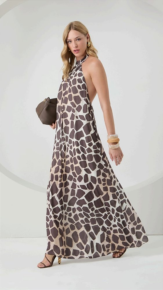 VESTIDO LONGO ESTAMPADO BORDADO