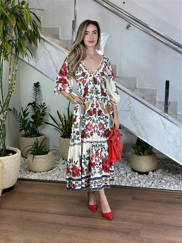 VESTIDO FLOR EM MOSAICO