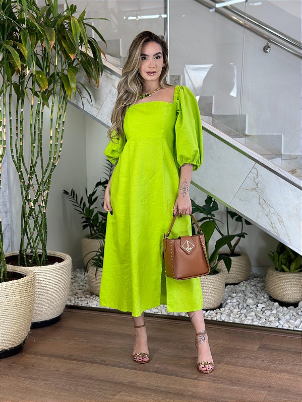 VESTIDO MIDI MANGAS
