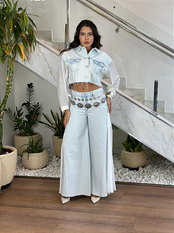 CALÇA JEANS COM NESGA