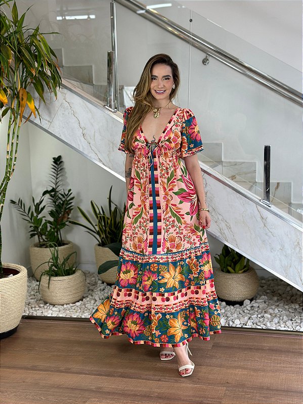 VESTIDO LONGO COR DA FLOR