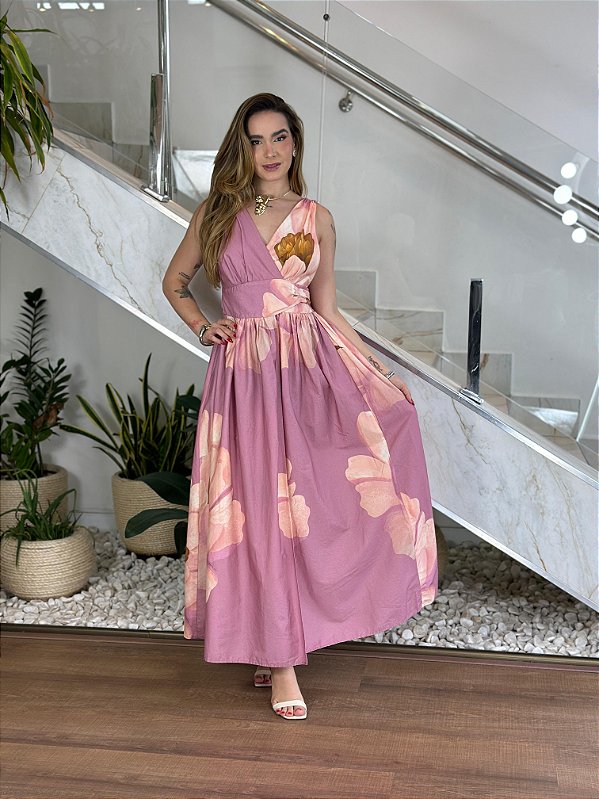 VESTIDO TRANSPASSADO CHITA BELLA FLOR