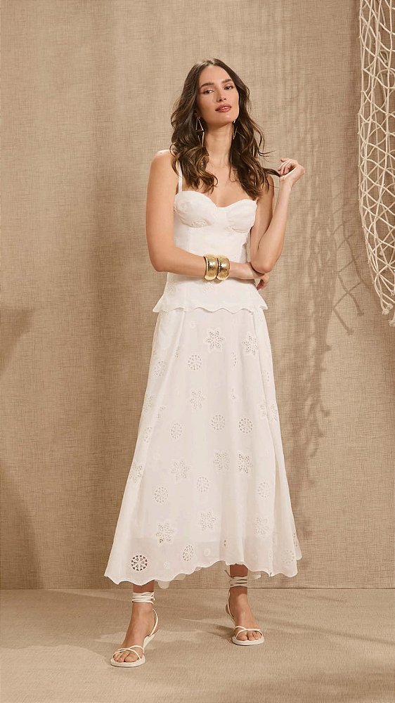 VESTIDO LONGO CORSET BORDADO