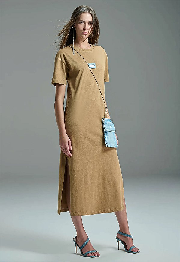 VESTIDO MANGA ABERTURA LATERAL