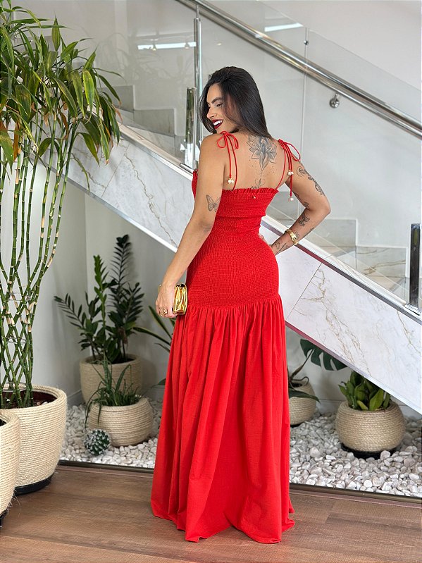 VESTIDO LONGO DE ALCA