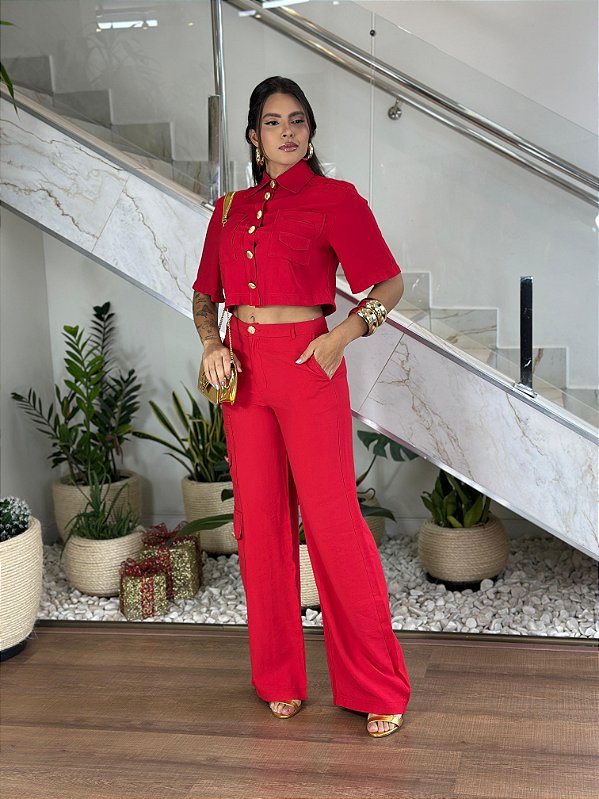 CAMISA CROPPED MANGA CURTA