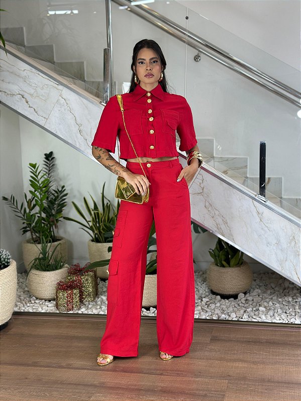 CALÇA CARGO CINTURA MÉDIA