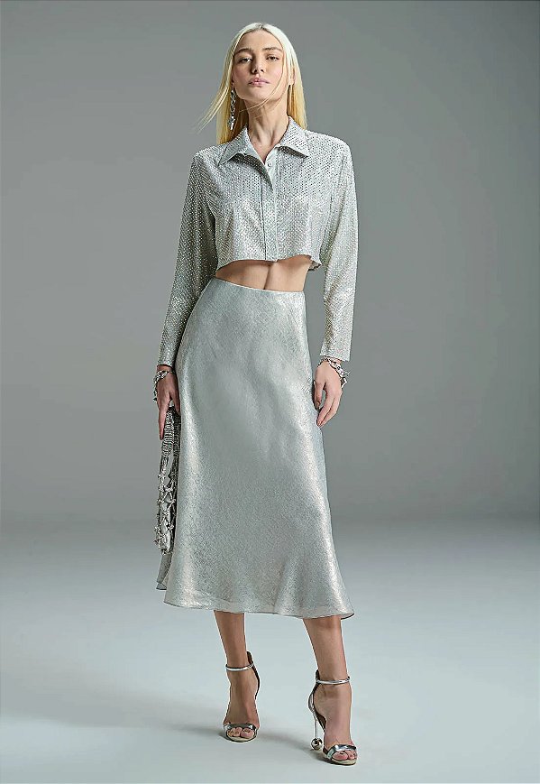 CAMISA CROPPED LAME