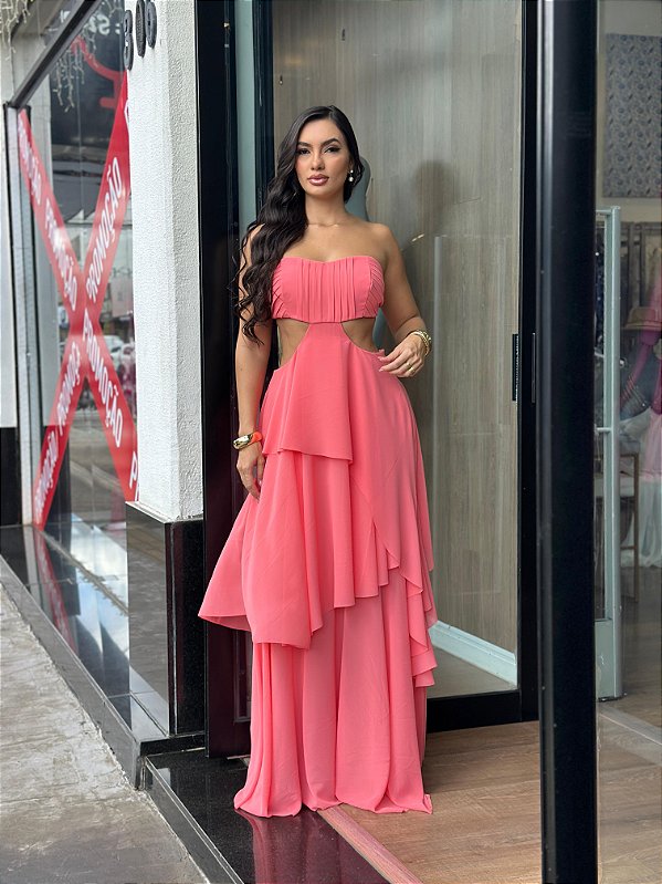 VESTIDO CAMADAS EM JABOUR ORIENTAL