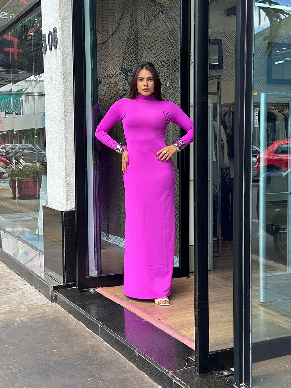 VESTIDO LONGO GOLA ALTA