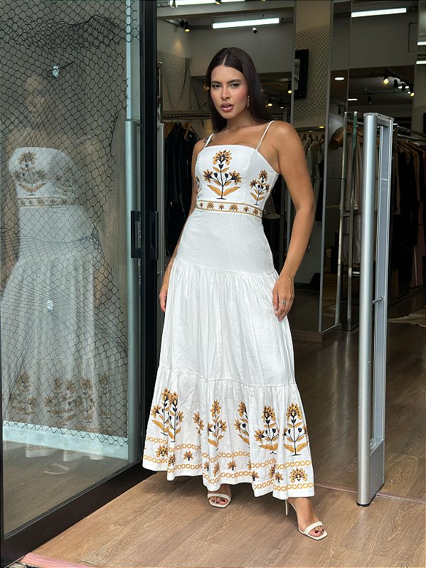 VESTIDO LONGO COM ALÇAS