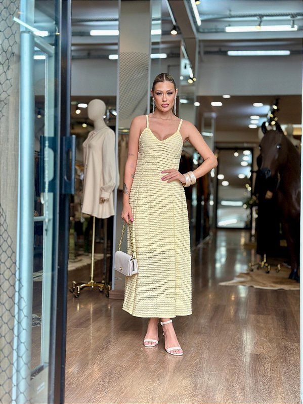 VESTIDO LONGO MICRO BABADOS