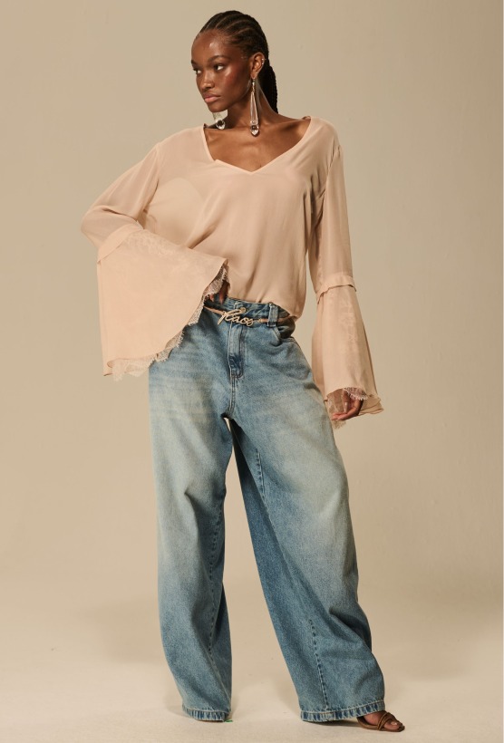 CALÇA JEANS OVERSIZED RETA