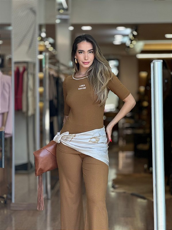 BLUSA CANELADA MANGA CURTA