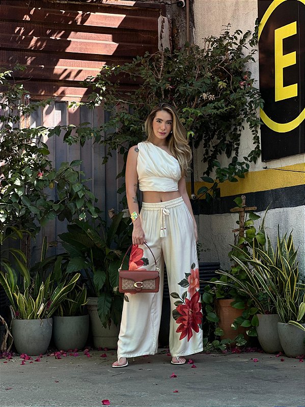 CALÇA PANTALONA FLOR DO RIO