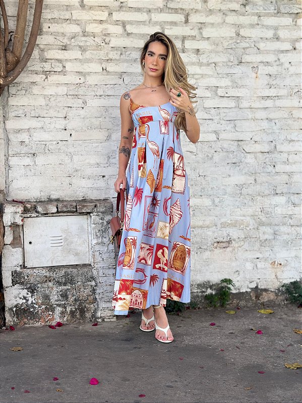 VESTIDO LONGO SELO TROPICAL