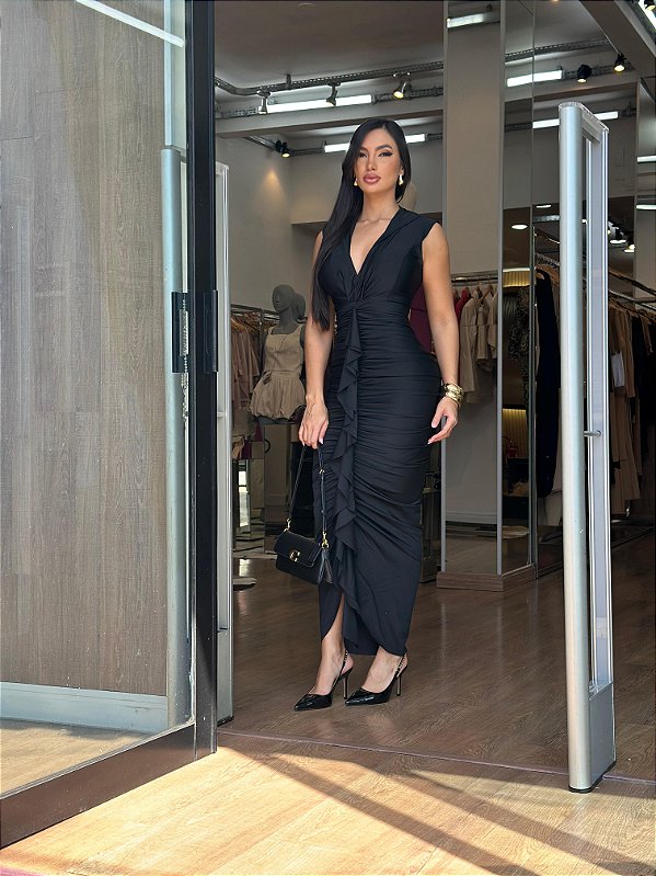 VESTIDO SUPER MIDI SEM MANGA