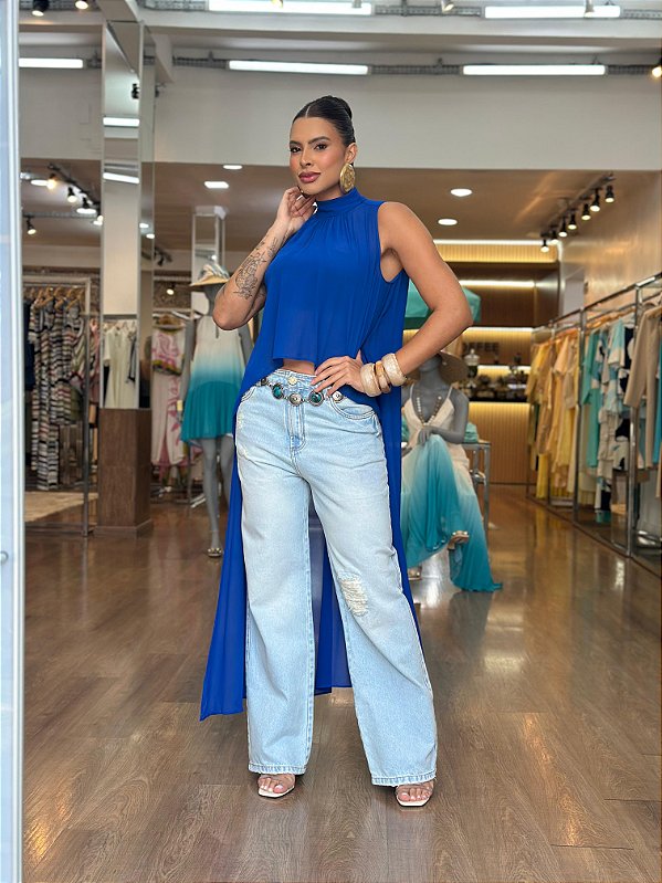 CALÇA JEANS FULL LENG SUPER HIGH