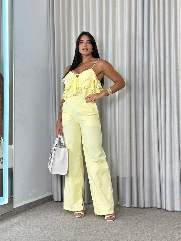 BLUSA DE ALÇAS COM LINHO