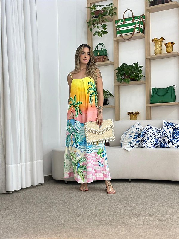 VESTIDO LONGO PAISAGEM SOLAR