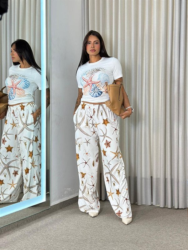 CALÇA FULL LENGTH ESTAMPADA