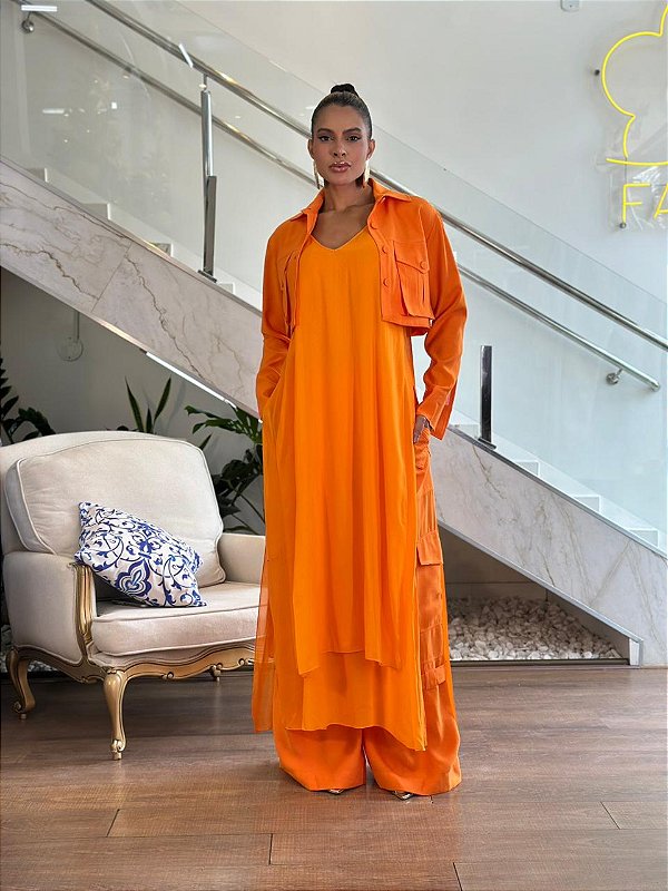 CONJ JAQUETA E MAXI BLUSA COM CALÇA