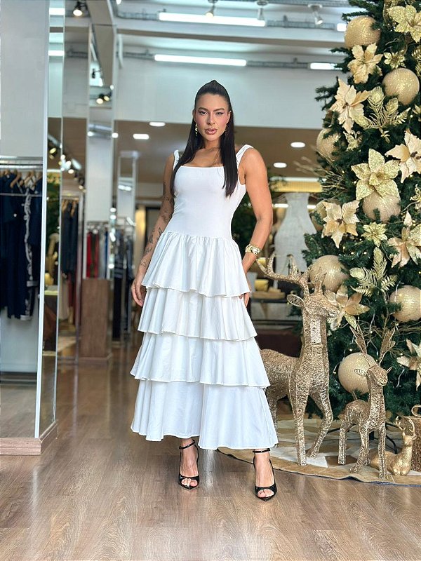 VESTIDO CROPPED BABADOS