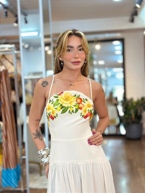 VESTIDO LONGO FLORAL PICNIC
