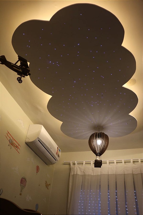 Teto Estrelado Iluminação Branco Fibra Ótica 50 pontos