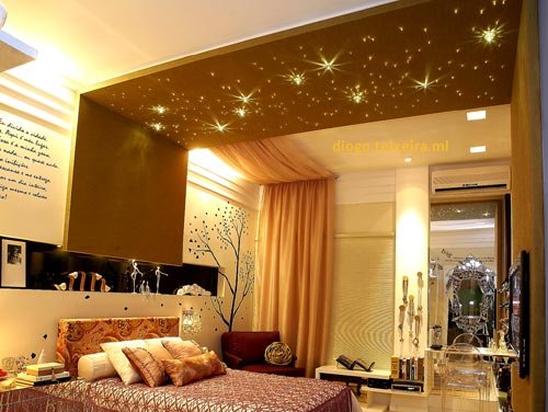 Cristal Teto Estrelado Iluminação Multicor Fibra Ótica 50 pontos