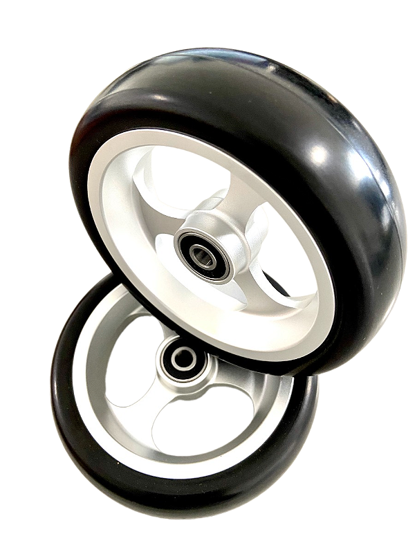 Rodas Dianteiras 5x1.5" Alumínio Prata (Par)