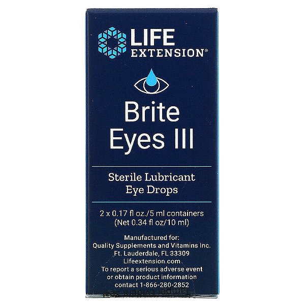 Life Extension Colirio Brite Eyes Iii 2 Frascos 5ml