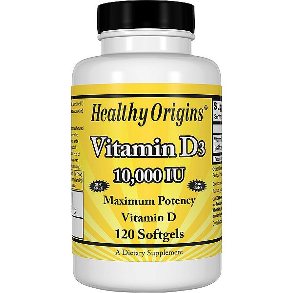 Vitamina D3 10.000 IU (120 softgels) - Healthy Origins