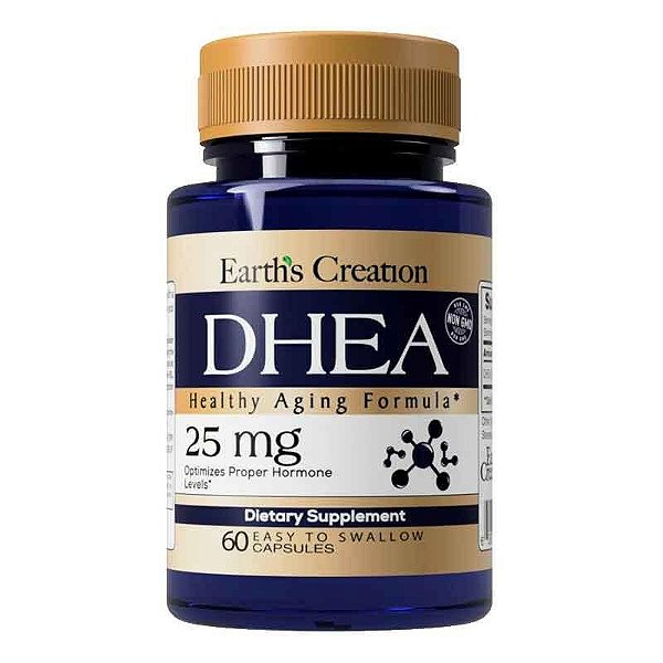 Dhea 25mg Earths Creation 60 Cápsulas