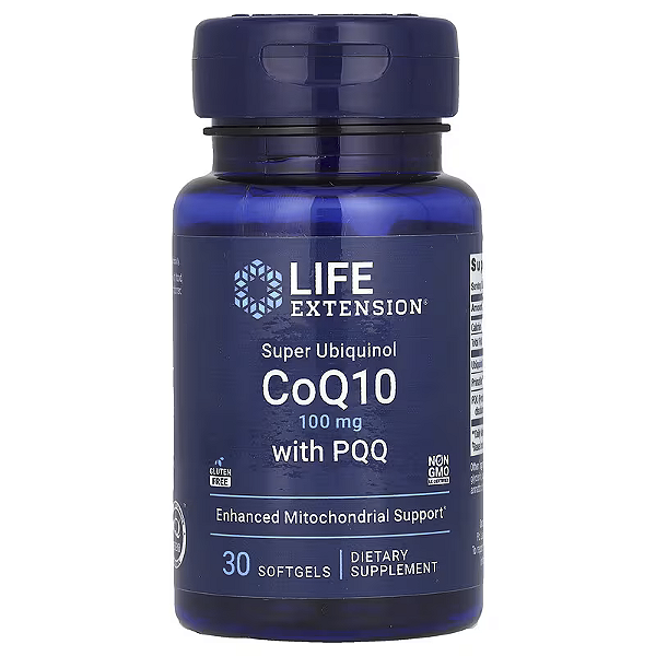 Super Ubiquinol CoQ10 with PQQ 100 mg 30 Softgels - Life Extension