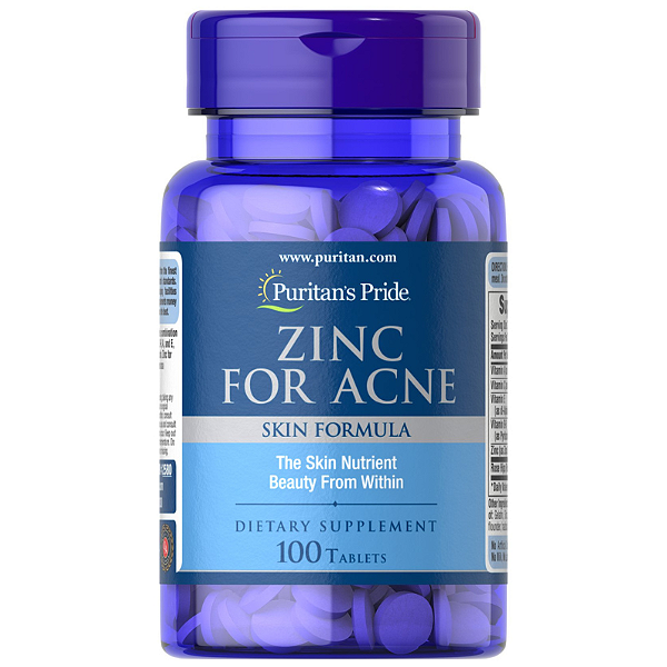 Zinco para Acne (100 comp) Puritan's Pride