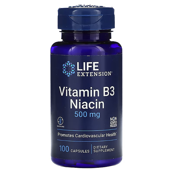 Life Extension Vitamina B3 e Niacina, 500 mg 100 Cápsulas