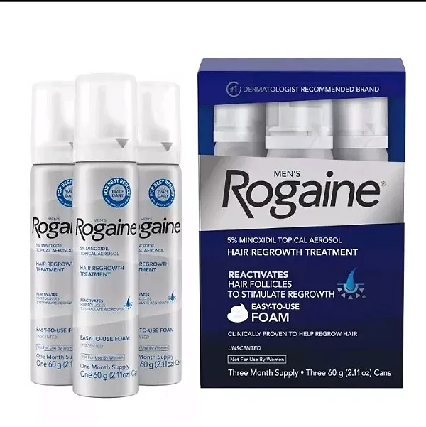 Rogaine Extra Strength, Masculino 5% solução de minoxidil 60ml cada