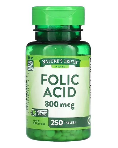 Ácido Fólico, 800mcg, 250 Comprimidos, Nature's Truth