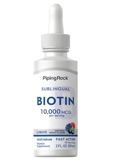 Biotina Líquido, 10,000mcg, 59ml, PipingRock
