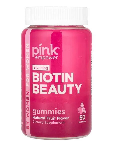 Biotina Beauty, 60 Gomas Sabor Frutas Naturais, Pink