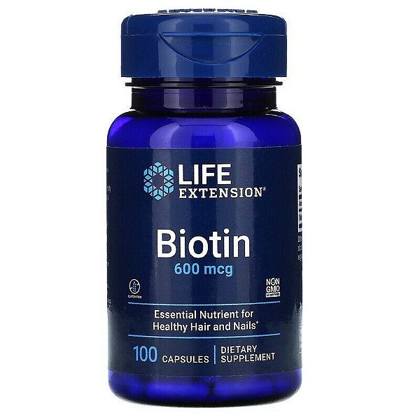 Biotina, 600mcg, 100 cápsulas, Life Extension