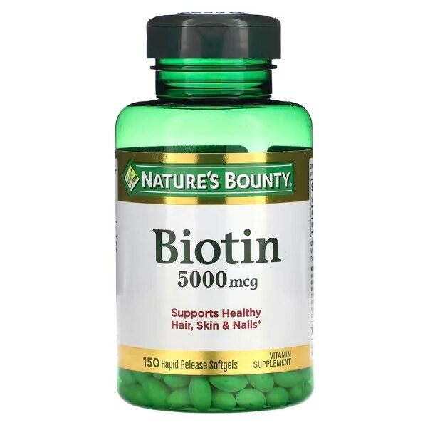 Biotina, 5000mcg, 150 Cápsulas, Nature's Bounty