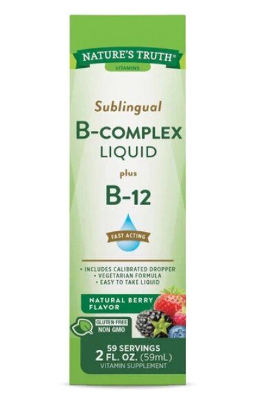 complexo B, Sabor de frutas vermelhas, 50ml, Nature's Truth