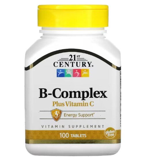 Complexo B e Vitamina C, 100 Comprimidos, 21st Century