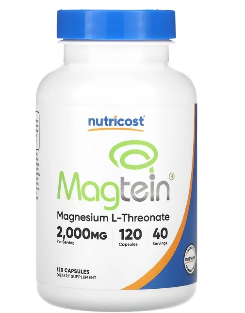 Magtein, L-treonato de Magnésio, 120 Cápsulas, Nutricost