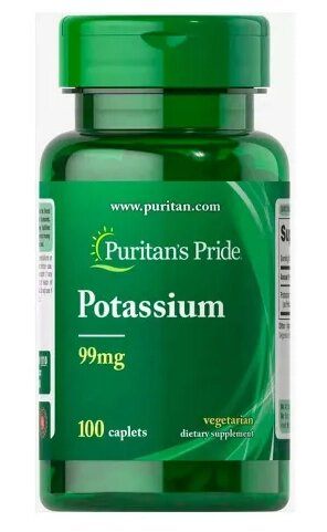 Potássio, 99mg, 100 Cápsulas, Puritan's Pride