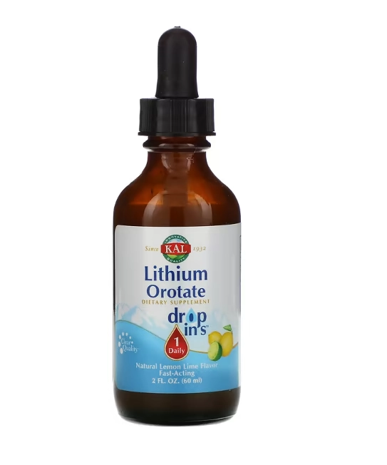 Orotato de Lithium Liquido, Sabor Lima Limão, 60 ml, KAL