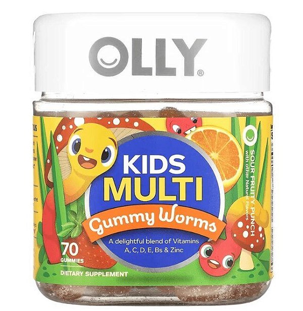 kids Multi, Multivitamínico para Crianças, 70 Minhocas de Gomas Sabor Ponche de Frutas, OLLY