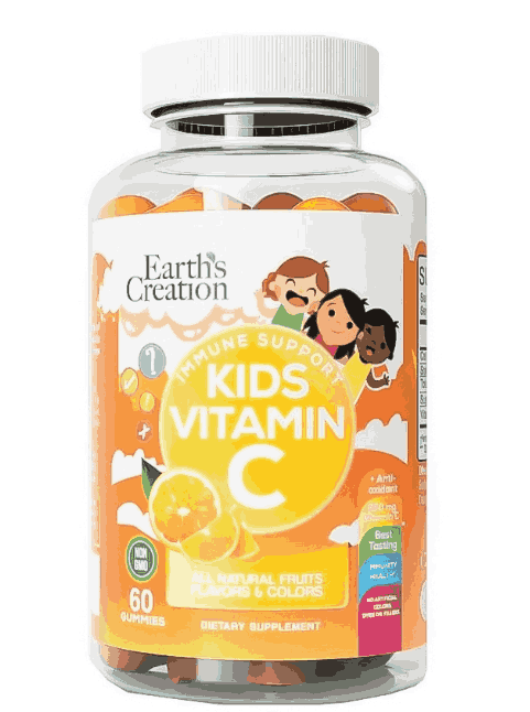 Vitamina C Kids 250mg, 60 Gomas Sabor Laranja, Earth's Creation